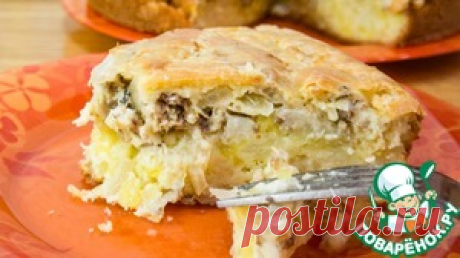 Заливной пирог с картофелем и сайрой - кулинарный рецепт