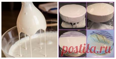 Белая зеркальная глазурь для торта
