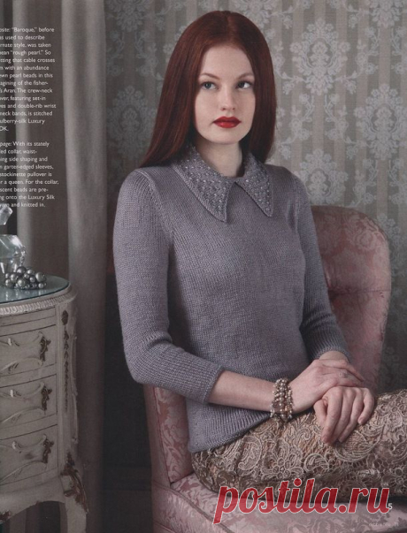 Вязание джемпера BEADED COLLAR - Вяжи.ру