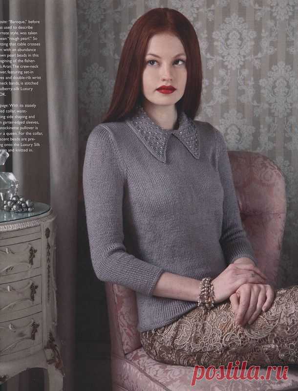 Вязание джемпера BEADED COLLAR - Вяжи.ру