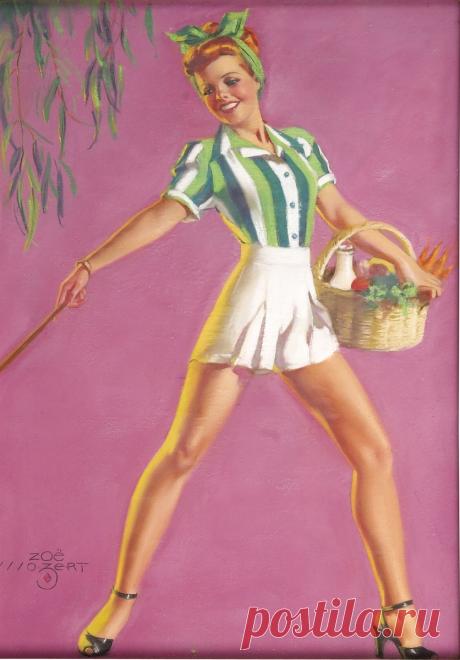 Художница, придумавшая пин-ап : 15 работ Зои Мозерт .