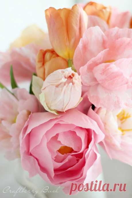 GORGEOUS ! Crepe Peony Tutorial ! | FLOWERS