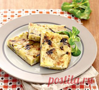 Тортилья, омлет с картофелем и грибами, второе блюдо. Пошаговый рецепт с фото