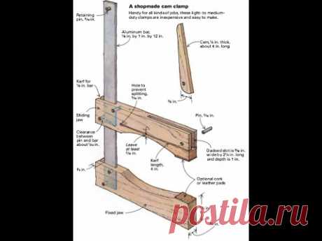 Деревянная струбцина своими руками без шпилек, болтов и гаек/Wooden clamp with your hands