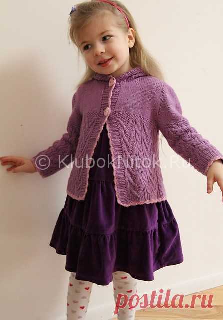 Сиреневый кардиган | Вязание для девочек | Вязание спицами и крючком. Схемы вязания.