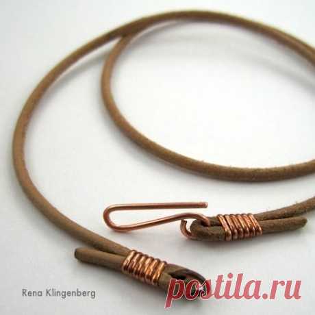 Кожаный браслет - пошагово.Leather Choker for Pendants (Tutorial) — Jewelry Making Journal