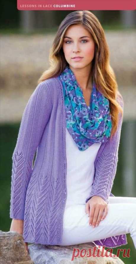 Вязание кардигана спицами COLUMBINE