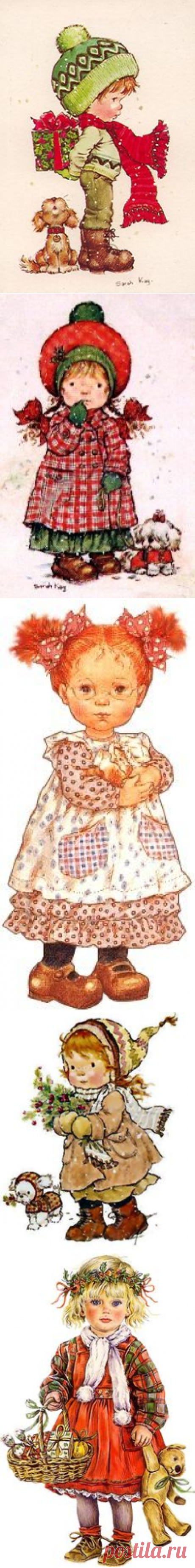 (167) Christmas - little girl with wreath | Christmas~Misc. Illustrations
