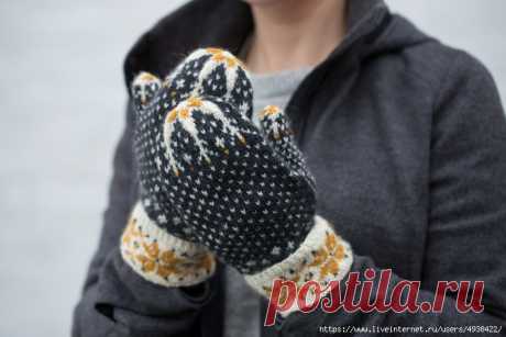 Варежки спицами