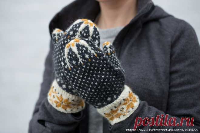 Варежки спицами