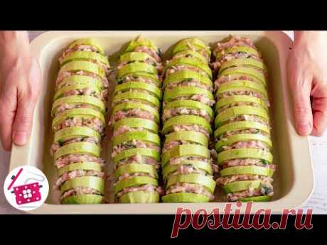 Лучше ГОЛУБЦОВ! Кабачки с Фаршем в Духовке БЕЗ ХЛОПОТ. Готовим дома Быстрый УЖИН из кабачков