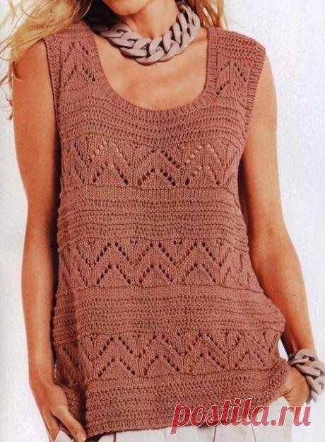 Летний топ спицами