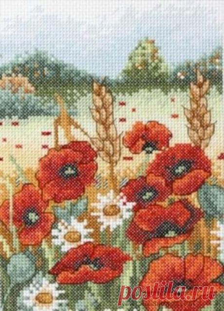 Poppy Field 2. Anchor. Скачать схему вышивки крестиком — Дом крестика