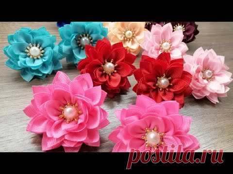 🌸Так просто🌸Маленькие цветочки из ленты 2.5см/🌸Ribbon Flowers🌸DIY