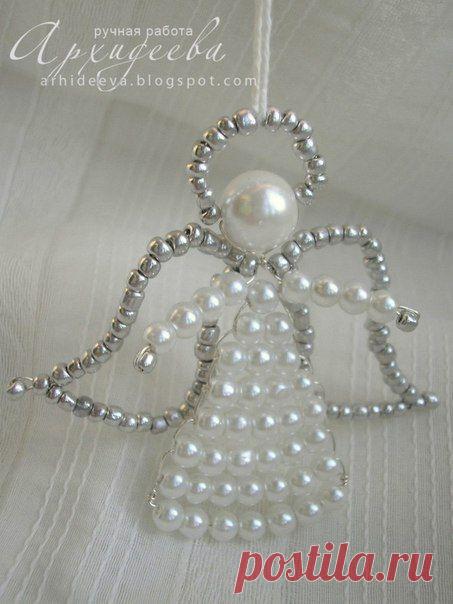 Ангелочек из бисера - Бисероплетение