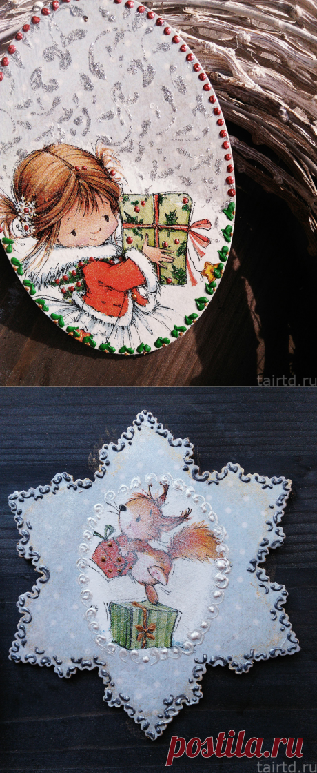 Мастер-класс по декупажу новогодних подвесок