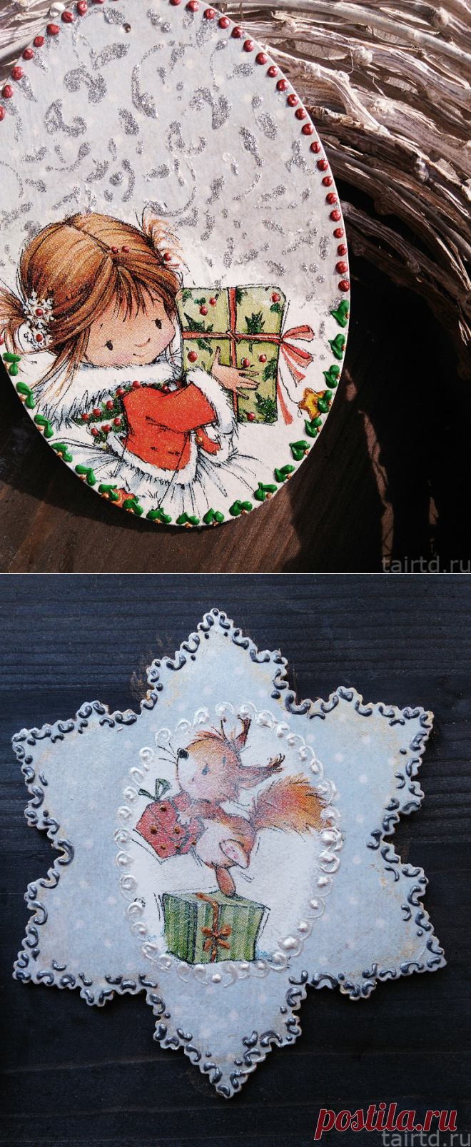 Мастер-класс по декупажу новогодних подвесок