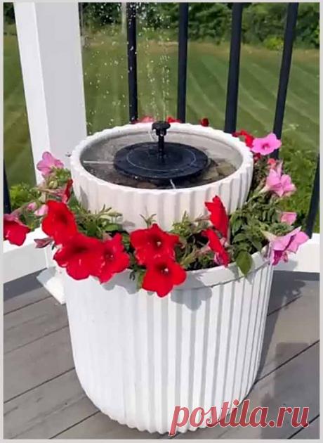 Как сделать кашпо с фонтаном своими руками