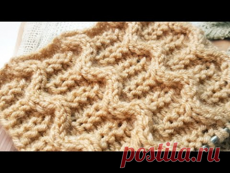 Эффектный узор спицами 🌺 knitting pattrern.