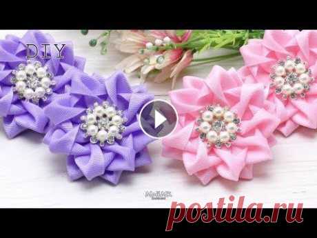 Красивые бантики резинки Канзаши МК Cute Bows Kanzashi DIY Серединки Группа в ВК: Инстаграм:...