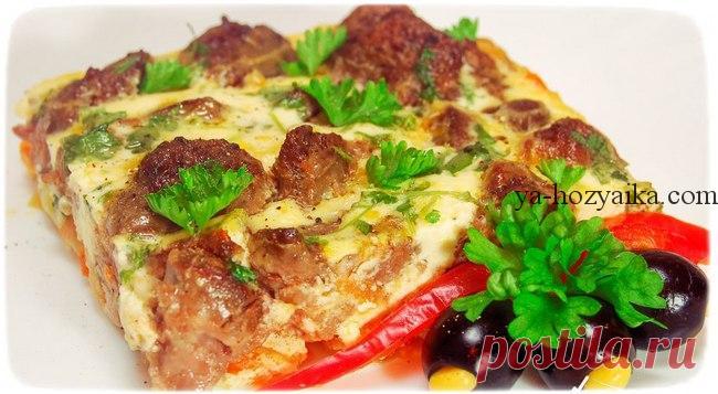 Куриная печень в омлете. Куриная печень с яйцами в духовке