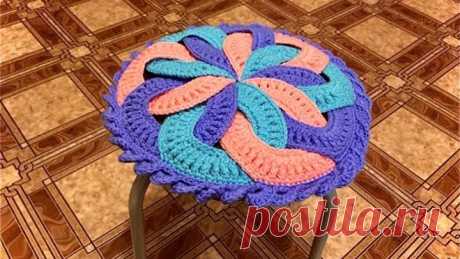 Оригинальная сидушка для стула крючком/Original crochet chair seat