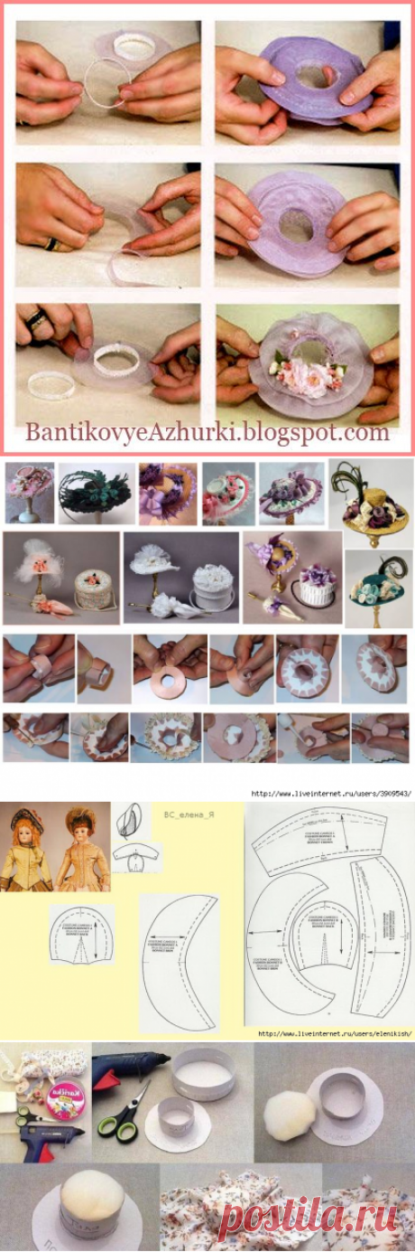 Как сделать шляпку для куклы своими руками из атласных лент