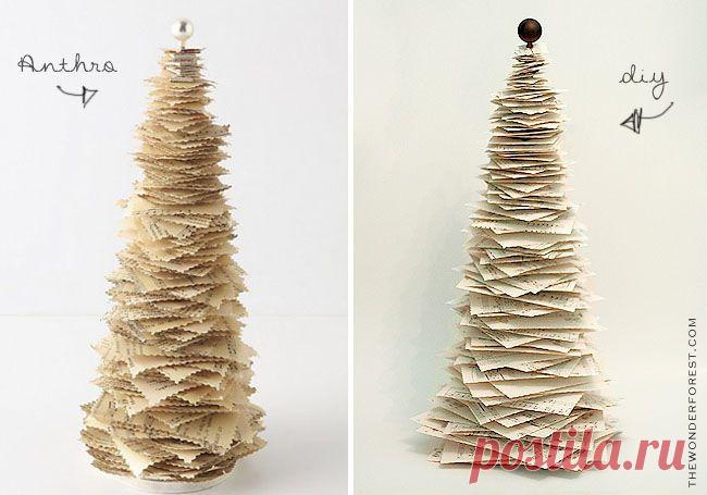 Ёлочка из нотной бумаги (Dina M) / Новогодний интерьер / Модный сайт о стильной переделке одежды и интерьера
