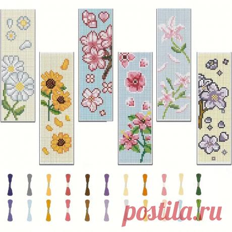 набор для вышивки крестиком "закладка с цветочным принтом" 6 - Temu Moldova