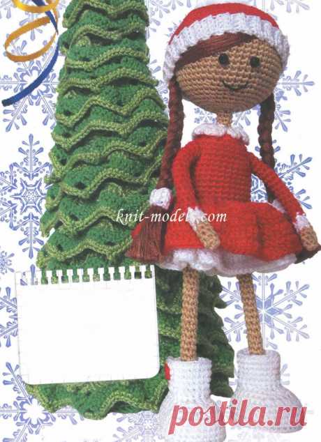 Вязаная кукла Снегурочка. Крючком. / knit-models.com