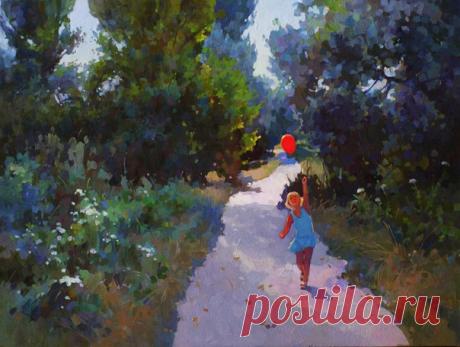 Анастасия Ярошевич, "Красный шарик", холст, масло, 60х80, 2017 год