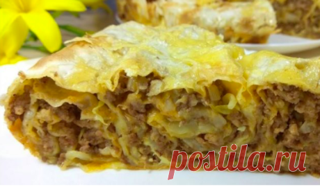ГОТОВИМ МЯСНОЙ ПИРОГ ИЗ ЛАВАША С КАПУСТОЙ. БЕЗУМНО ВКУСНО!
