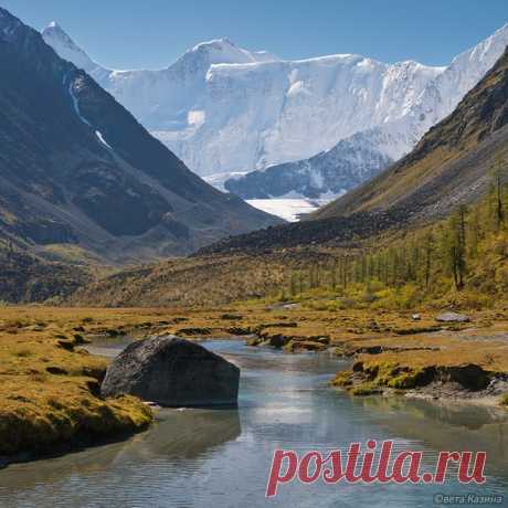 Гора Белуха и река Аккем, Горный Алтай. Автор фото – Светалана Казина: