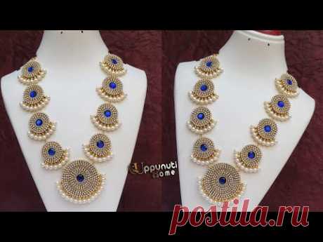 How To Make Designer Pearl Necklace At Home | DIY | jewelry Making | Silk Thread Necklace