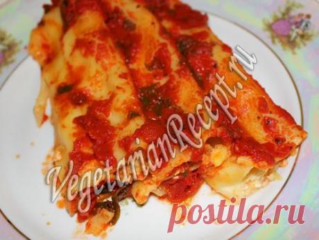 Каннеллони фаршированные - рецепт с фото | Вегетарианские рецепты &quot;Приготовим с любовью!&quot;