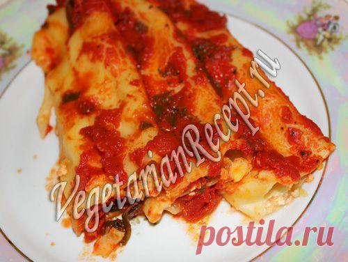 Каннеллони фаршированные - рецепт с фото | Вегетарианские рецепты "Приготовим с любовью!"