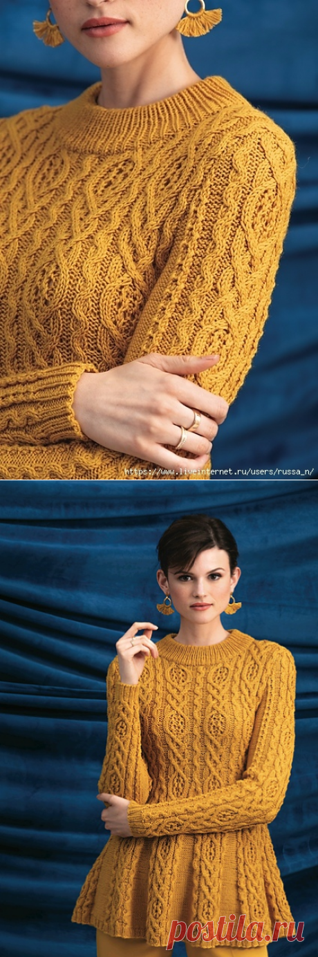 Пуловер Peplum Pullover by Amy Gunderson связан спицами