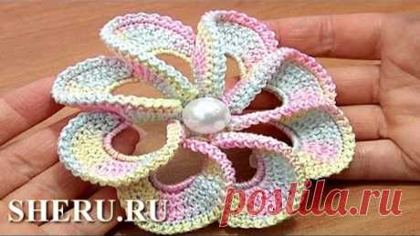 Crochet Spiral Petal Flower Tutorial 56 Как вязать цветок крючком