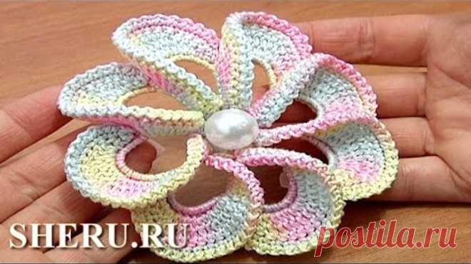 Crochet Spiral Petal Flower Tutorial 56 Как вязать цветок крючком