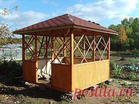 БЕСЕДКА СВОИМИ РУКАМИ (С ПОЭТАПНЫМИ ФОТО).