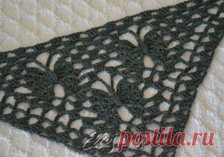 Узор для шали Лунные бабочки | Crochet by Ellej | Вязание крючком от Елены Кожухарь