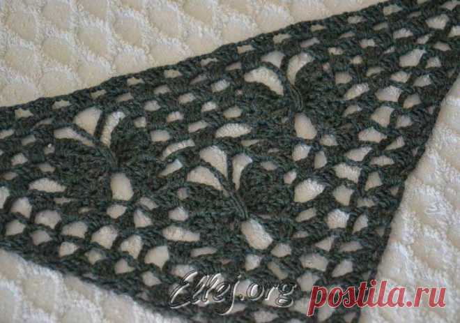 Узор для шали Лунные бабочки | Crochet by Ellej | Вязание крючком от Елены Кожухарь