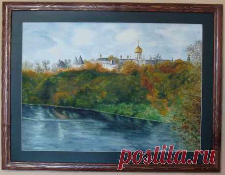 Пейзаж № 180 (80х60) Звенигород. Саввино-Сторожевский  мужской монастырь - OLASUN.ru - картины акварелью