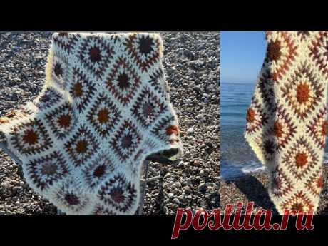 Одеяло, одна история! Давайте свяжем простое одеяло с мотивами 💫 #diy #crochet #blanket
