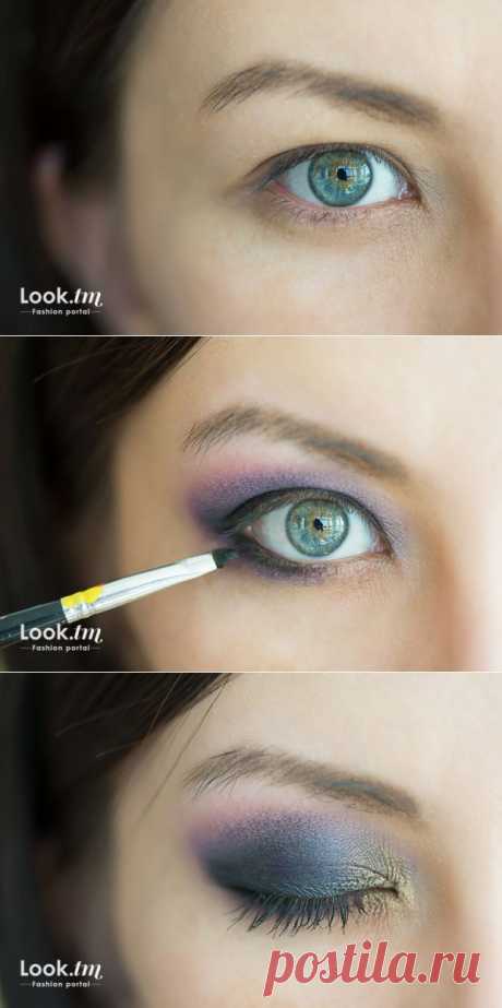 Фотоурок: Smokey eyes в фиолетово-золотистых тонах