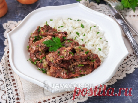 Тушеная говядина с луком — рецепт с фото Очень простой и вкусный рецепт приготовления сочной и нежной говядины в духовке. Минимум ингредиентов - максимум вкуса!