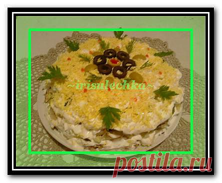 СЛОЕНЫЙ САЛАТИК С МОРСКОЙ КАПУСТОЙ | 4vkusa.ru