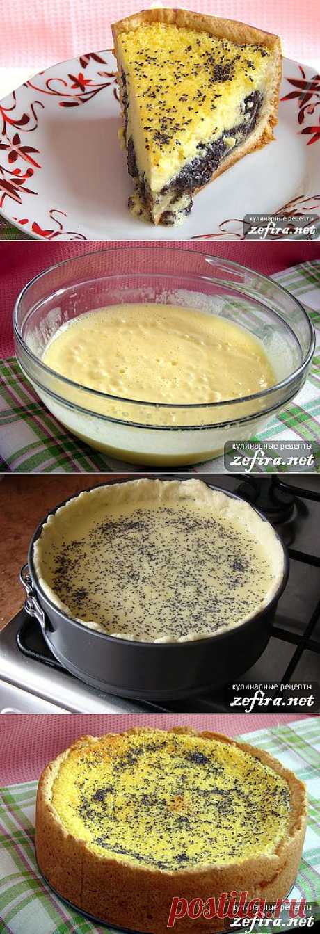 Рецепт вкусного пирога с маковой начинкой и сметанным суфле - домашние рецепты с фото