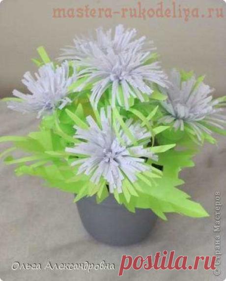Мастер-класс по созданию цветов из бумаги: Миниатюрный букетик из астр