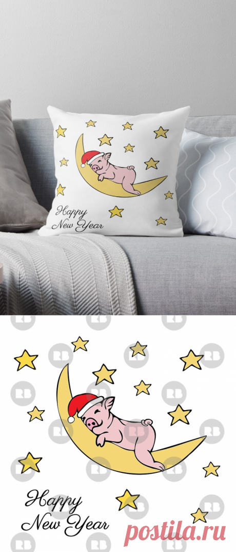"Cute piggy sleeping for a month among stars" Throw Pillows by LiliMur | Redbubble